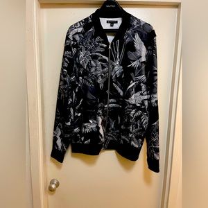 Grey and Black polyester sweat jacket